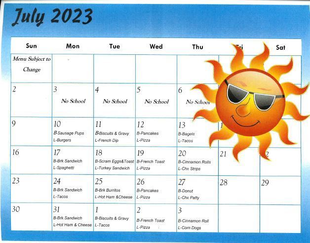 July Menu